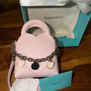 Tiffany & Co. Pink Mini Bag with Silver Chain Crossbody Strap